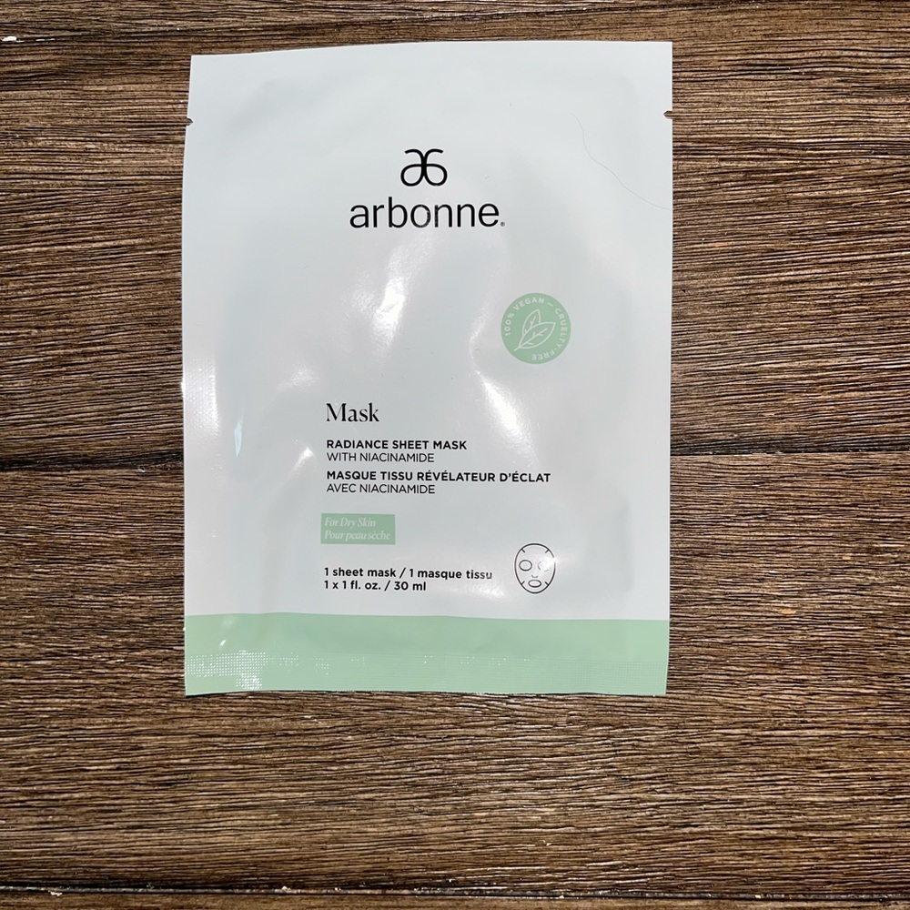 Arbonne Radiance Sheet Mask with Niacinamide